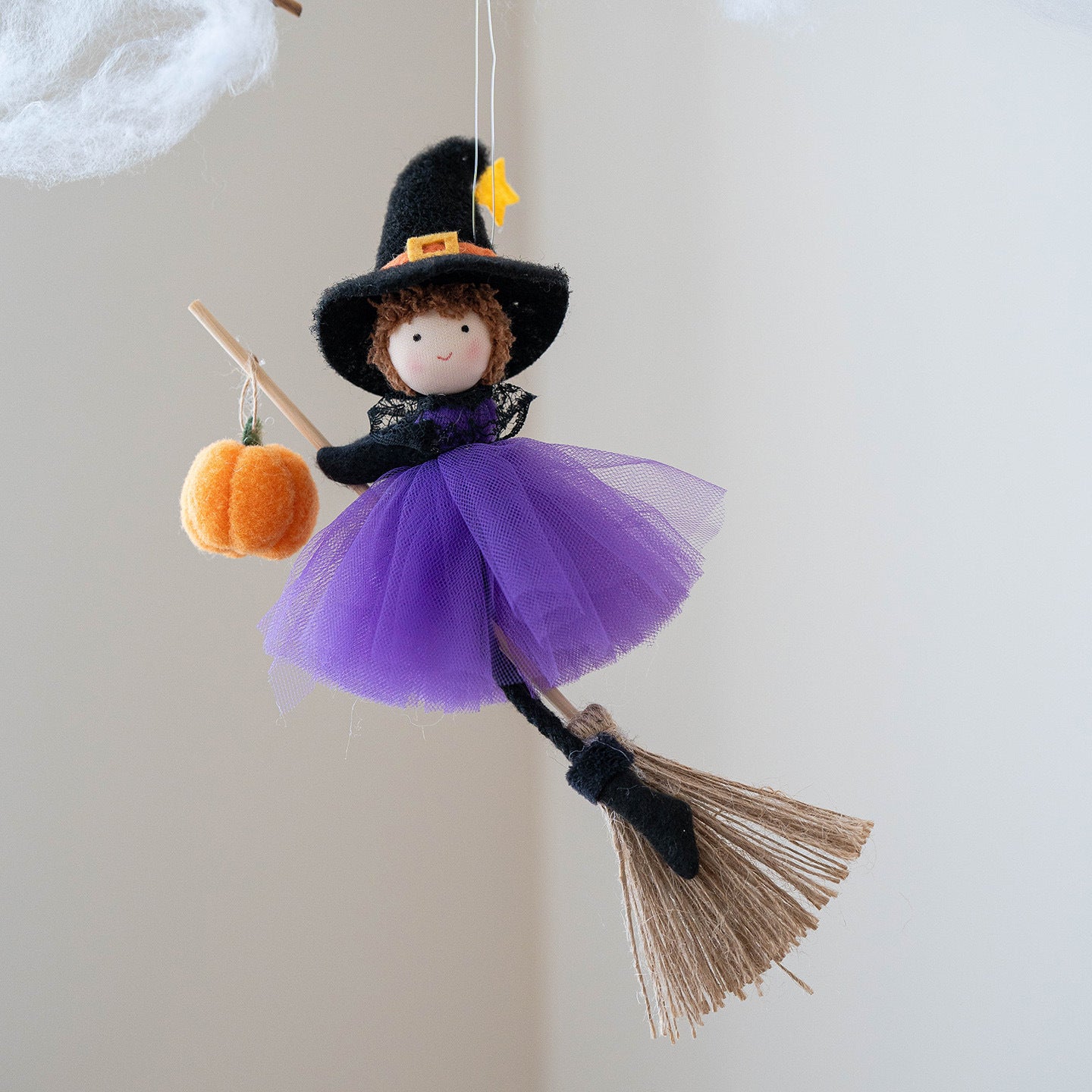 Halloween Decoration Broom Girl Angel Pendant